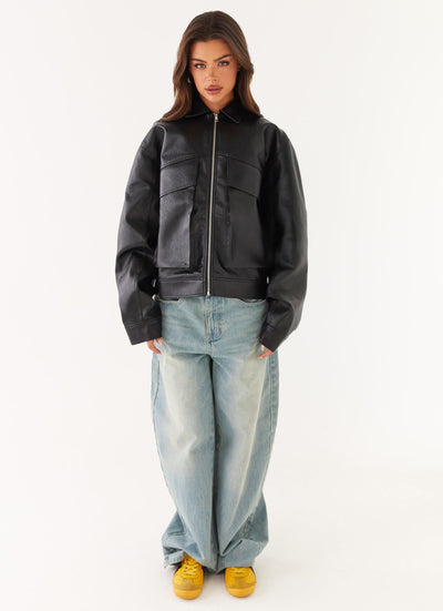 Elodie™ | Leather Bomber Jacket