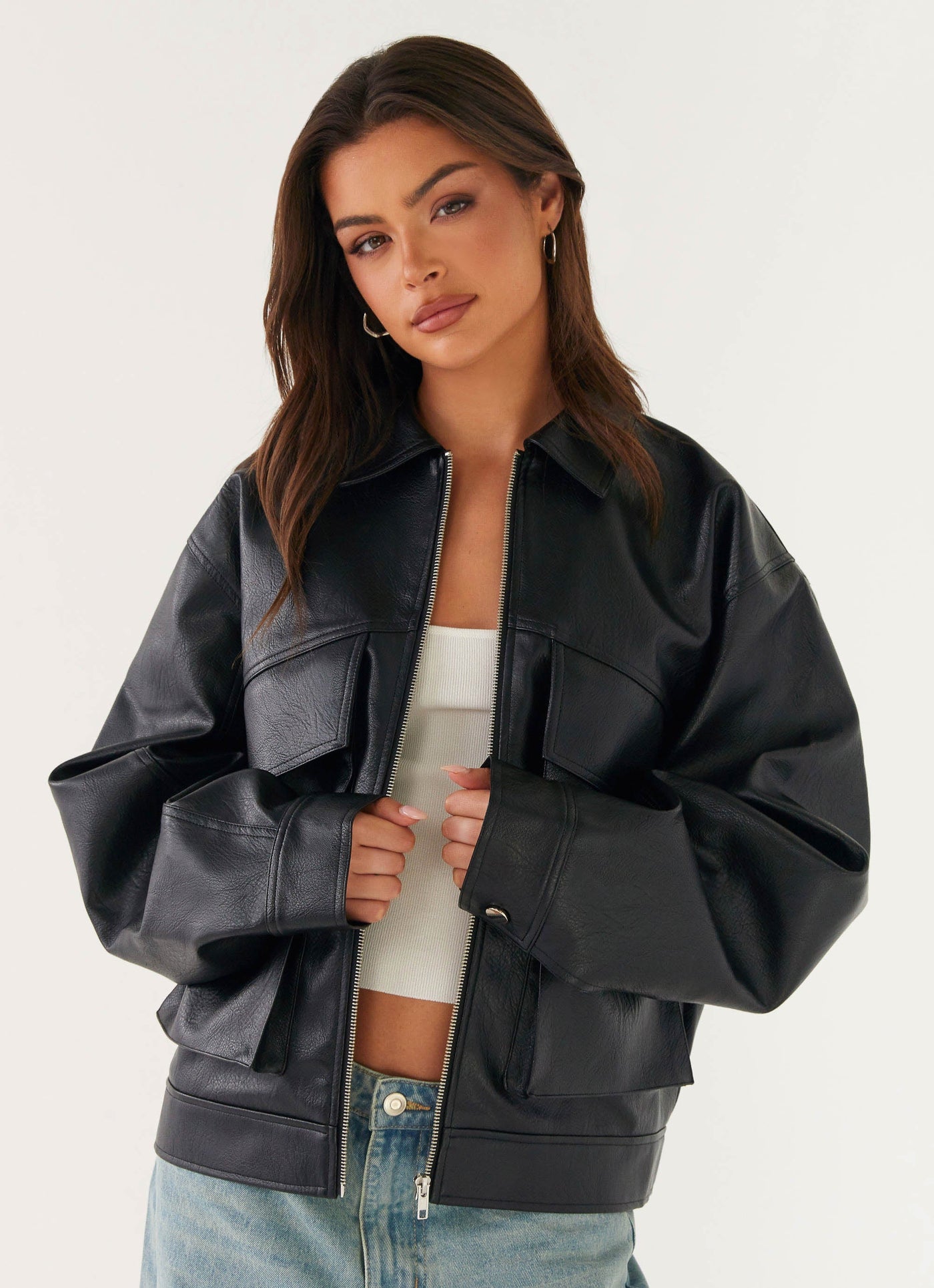 Elodie™ | Leather Bomber Jacket