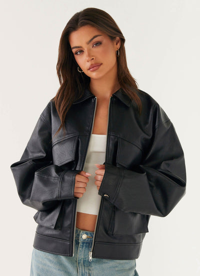 Elodie™ | Leather Bomber Jacket