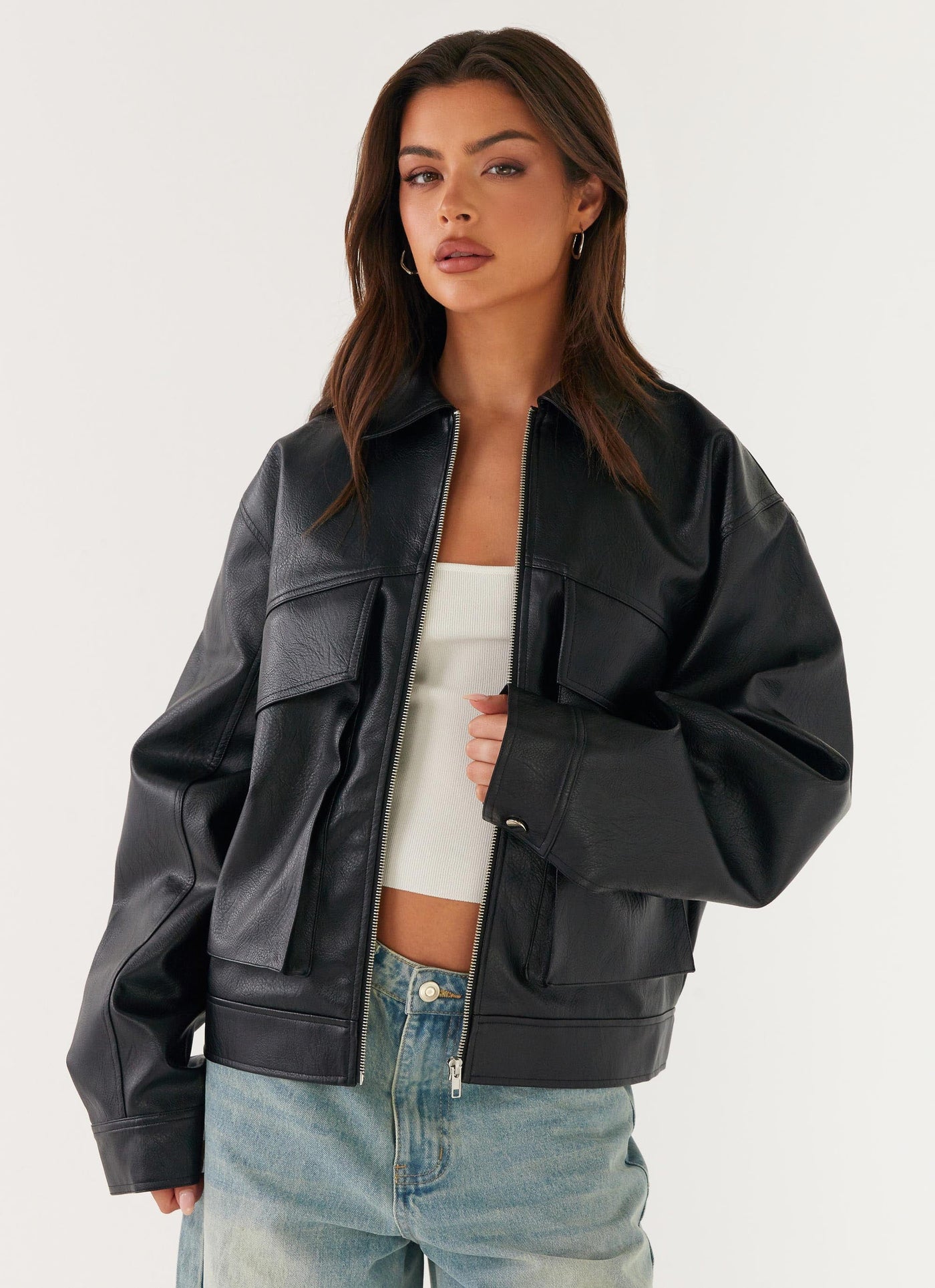 Elodie™ | Leather Bomber Jacket