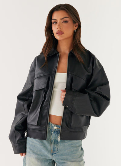 Elodie™ | Leather Bomber Jacket