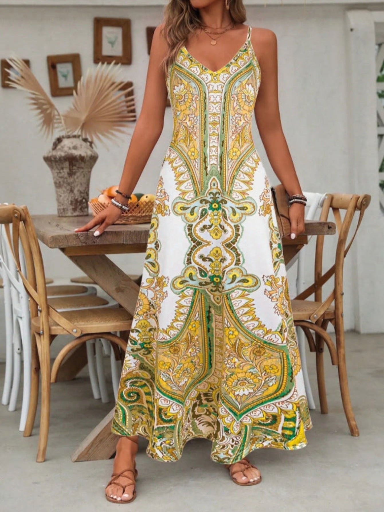 PUGAR™ - Chic Summer Sleeveless Strap Maxi Dress