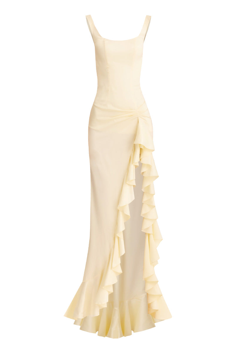 Elodie™ | Ruffle Yellow Maxi Dress